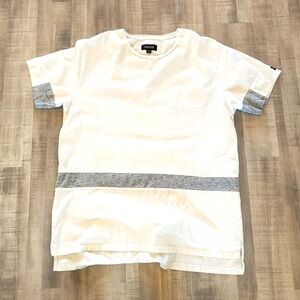 Zanerobe Men's T-shirt White with Grey Stripe Tee Essential 2XL